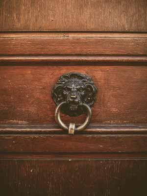 A ring-type pull on a drawer