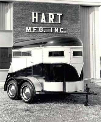 A vintage Hart two-horse trailer