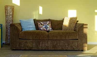 A thick, fluffy sofa
