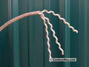 The unraveled ends of a rope